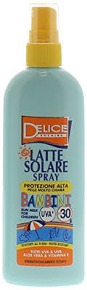 Delice Solaire Latte Solare Spray Bambini FP30 opalovací mléko ve spreji pro děti 150 ml