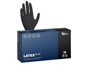 Espeon Latexové rukavice LATEX BLACK 100 ks, nepudrované, černé, velikost: M